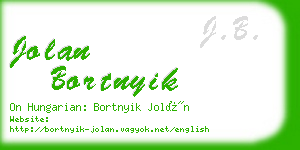 jolan bortnyik business card